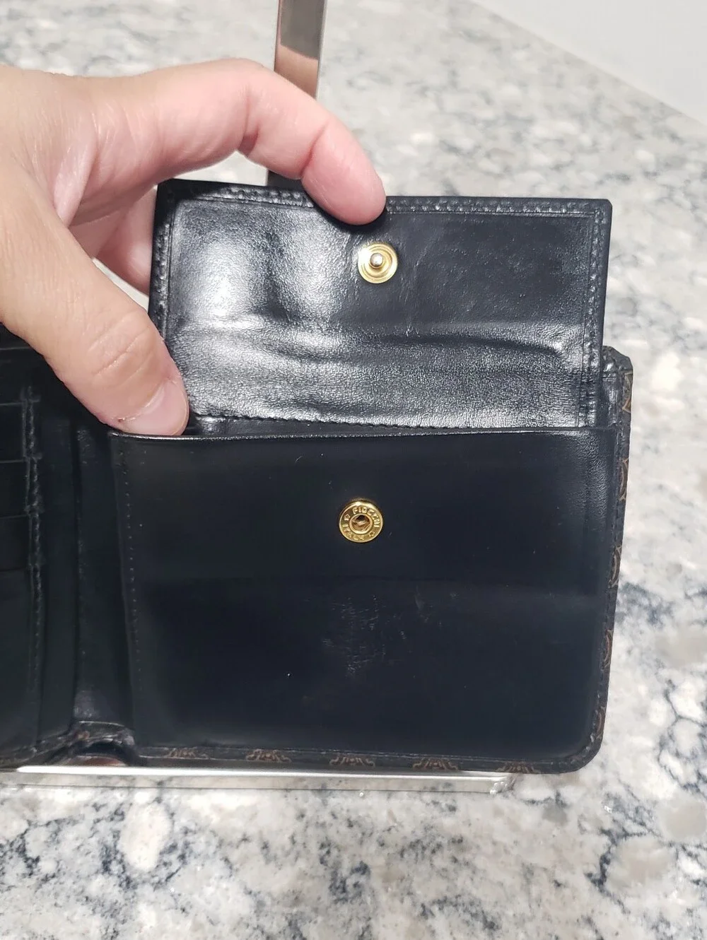 Celine Triomphe Canvas Bifold Wallet With Coin Pocket